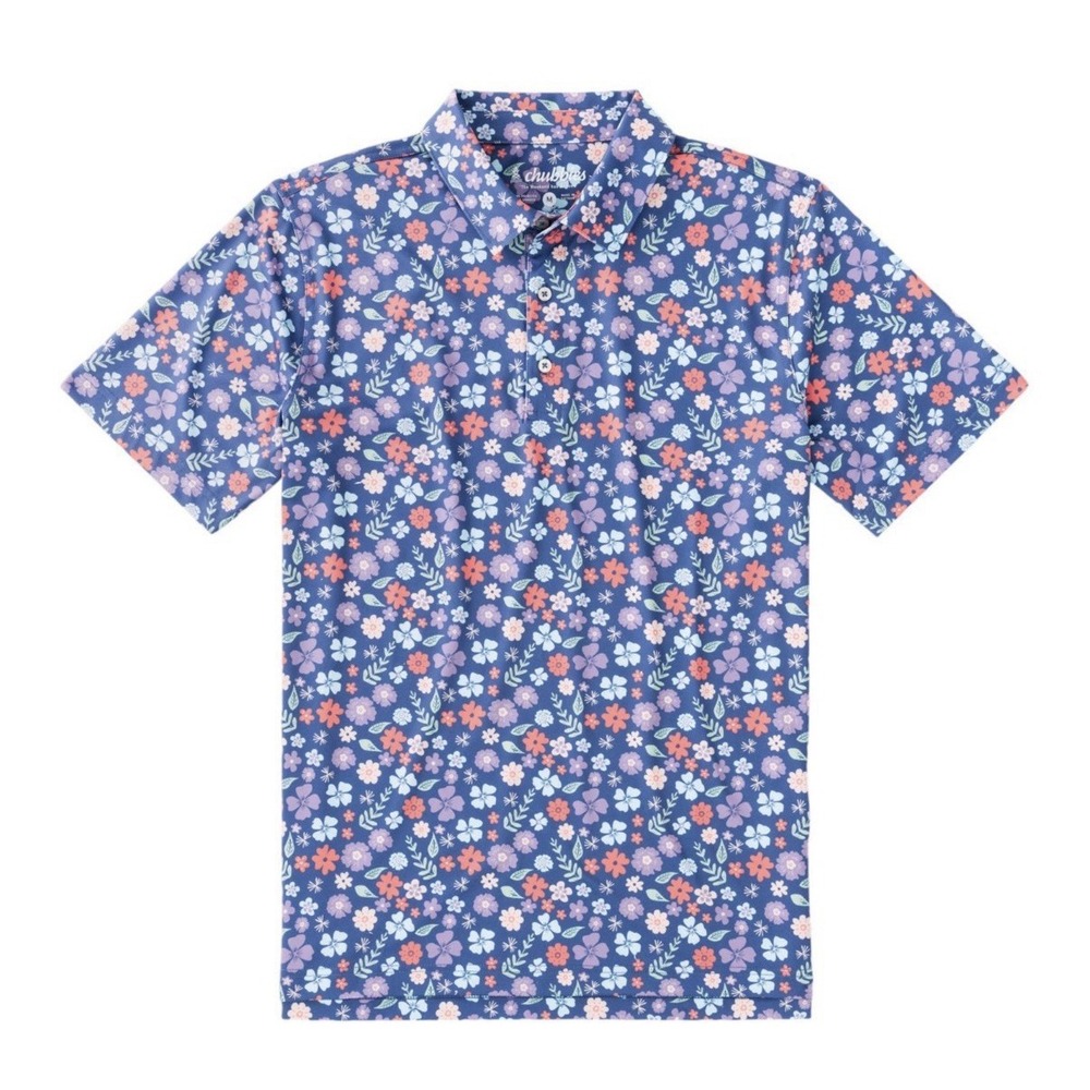 Chubbies Lightweight Performance Polo Mens Small Spring Pedal Blue New‎